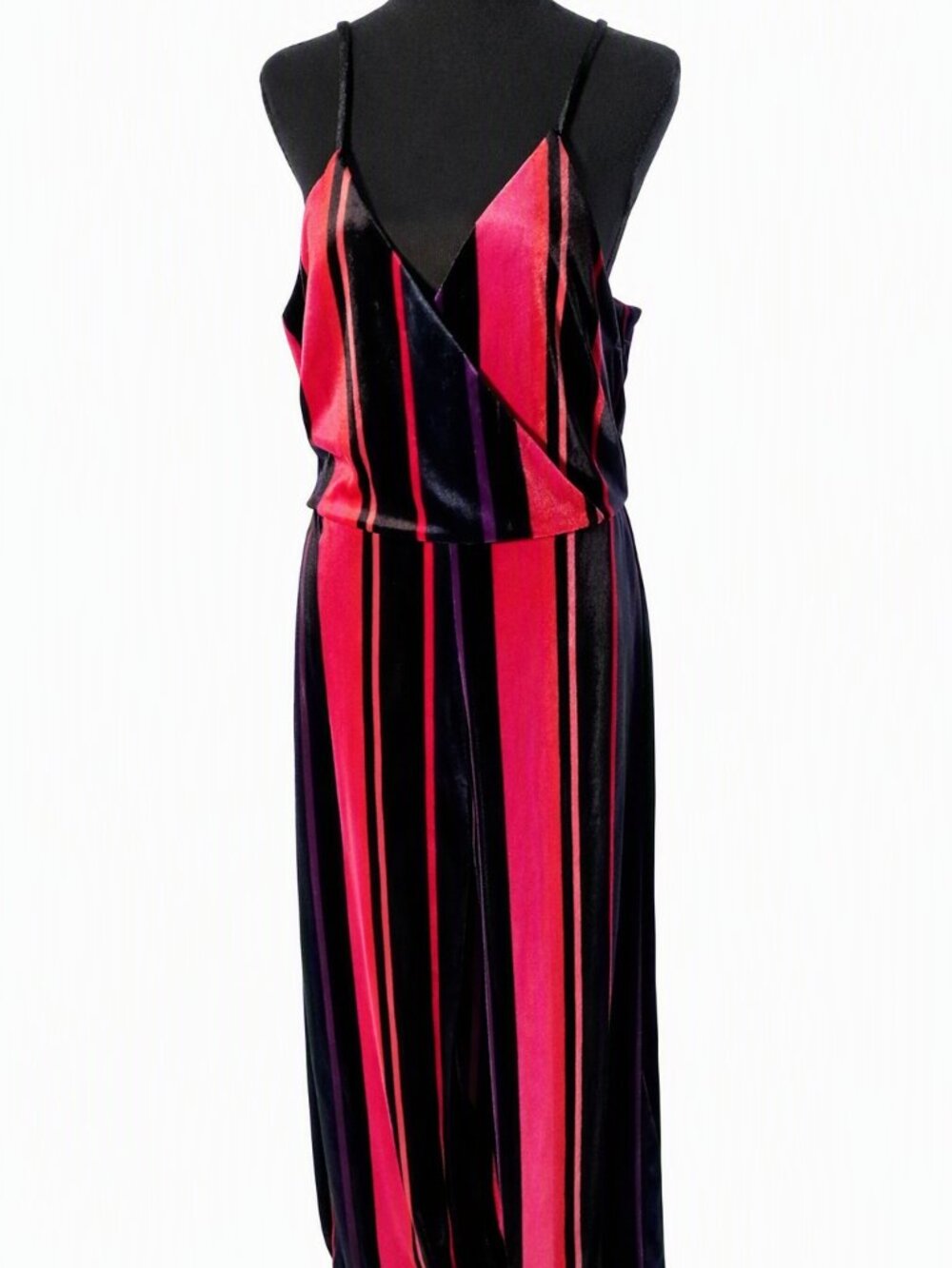 Speechless Striped Velvet Velour Jumpsuit Romper XL NWOT